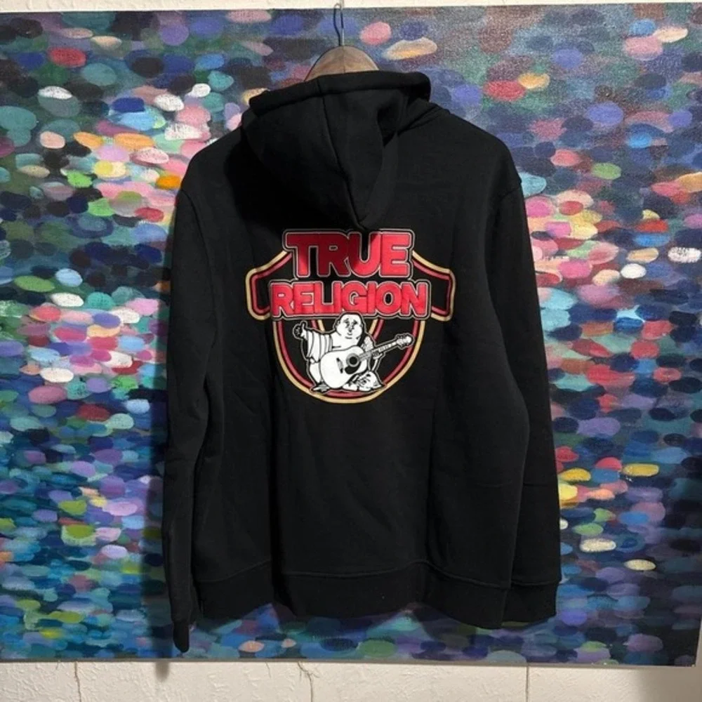 True religion puff print graphic hoodie‎ black Size XL